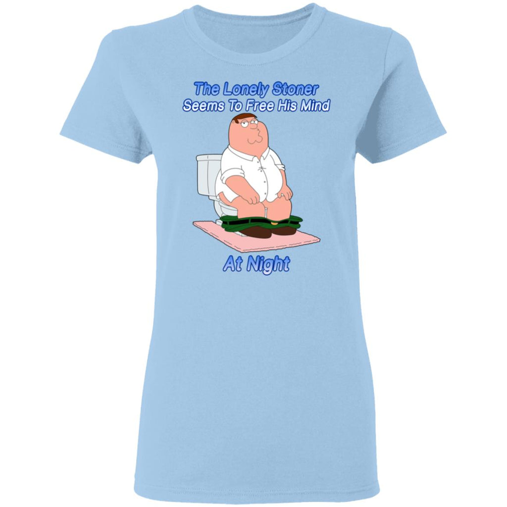 The Lonely Stoner Seems To Free His Mind At Night Peter Griffin Version Shirt, Hoodie, Tank