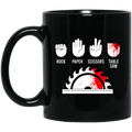 Rock Paper Scissors Table Saw Mug