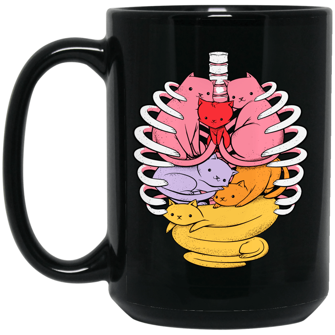 Anatomicat Anatomy Cat Black Mug