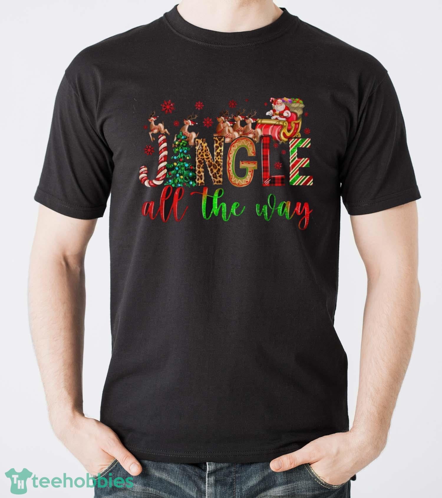 Retro Jingle All The Way Christmas Shirt, Merry Xmas Tee, Cute Holiday Shirt
