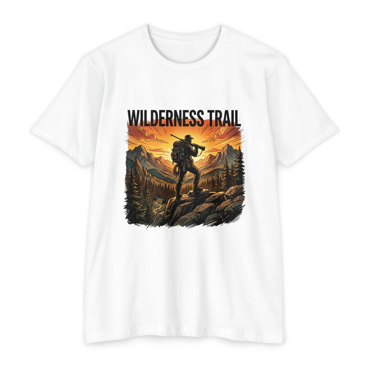 Wilderness Trail Hiker T-shirt | Mountain Sunset Outdoor Adventure