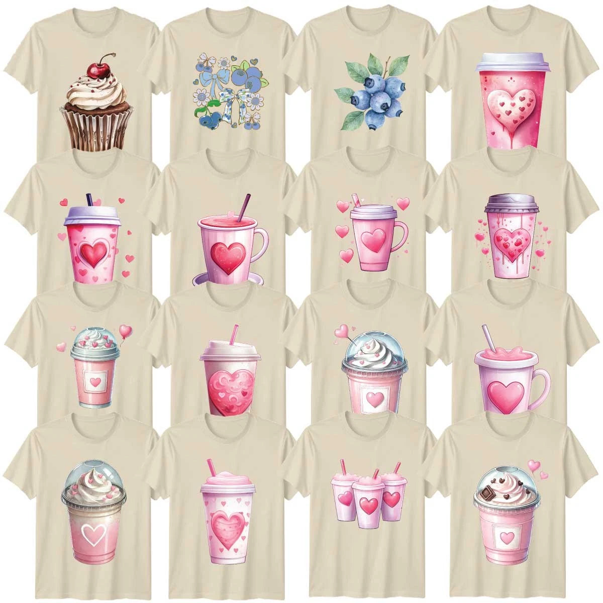 Cute Valentines Day Food Adult T-Shirt Beverages Valentines Day Gift