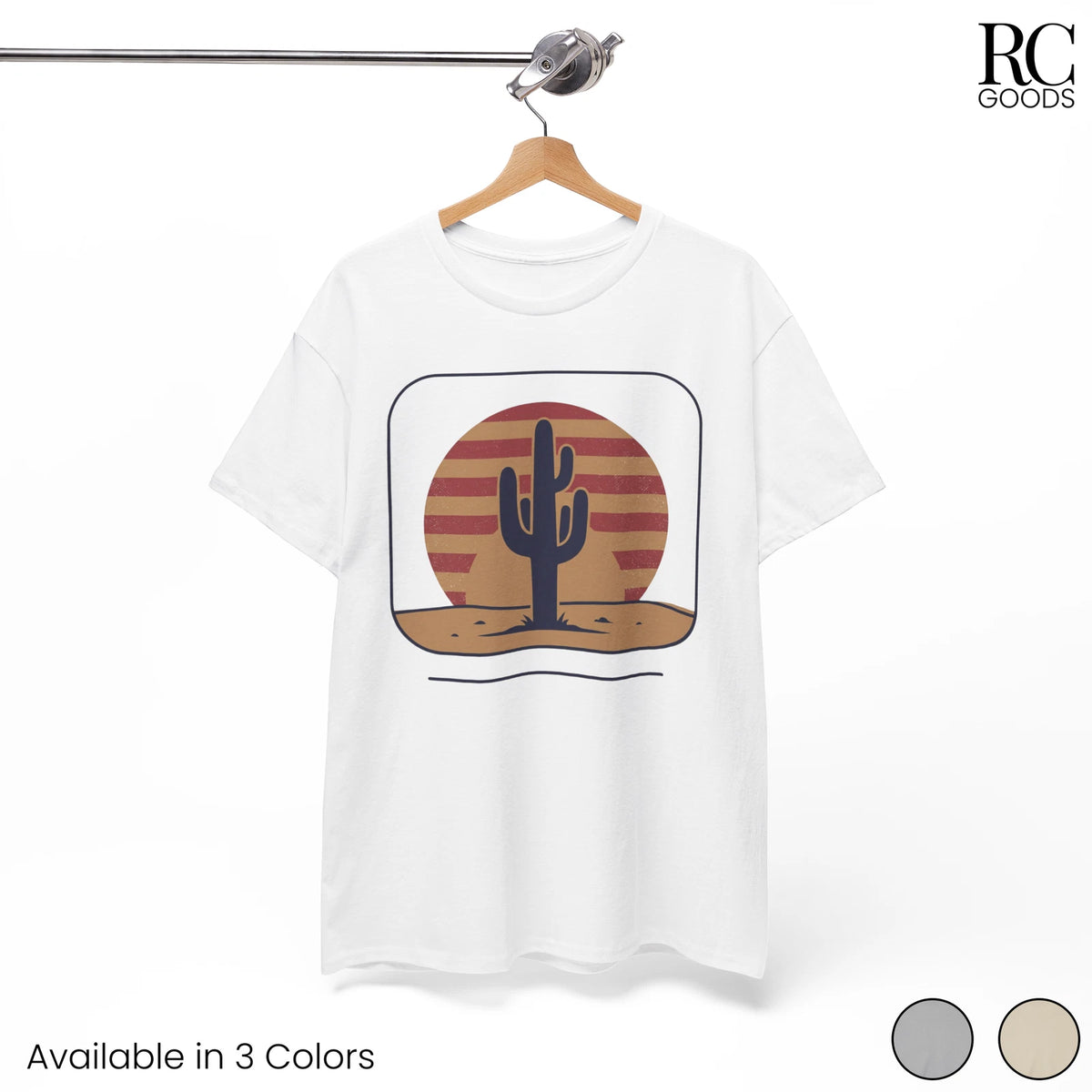 Mens Womens Minimalist Desert Cactus T-Shirt Sunset Nature Outdoor Graphic Tee