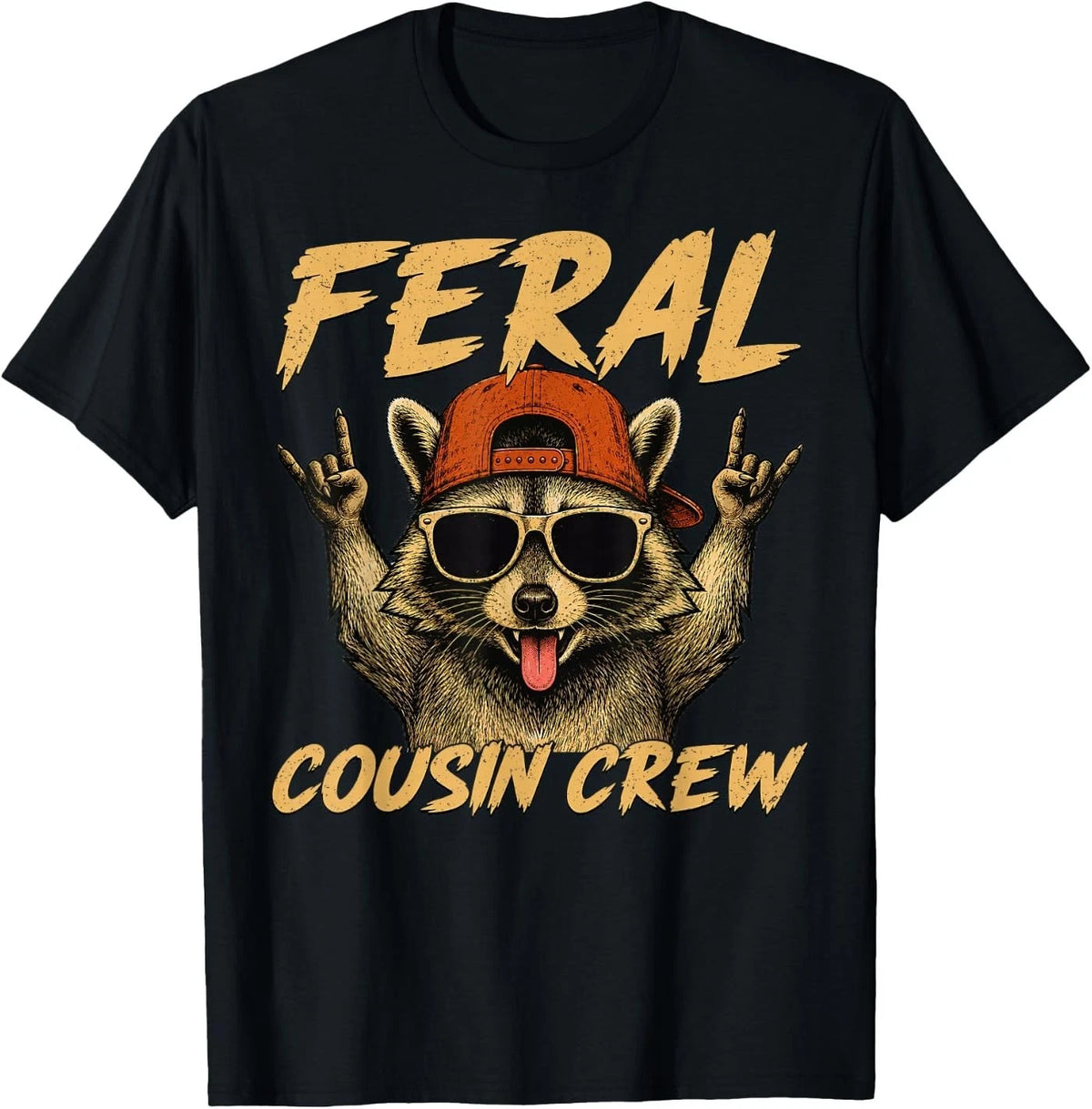 Feral Raccoon Cousin Crew Family Reunion Trip Vacation Kids T-Shirt