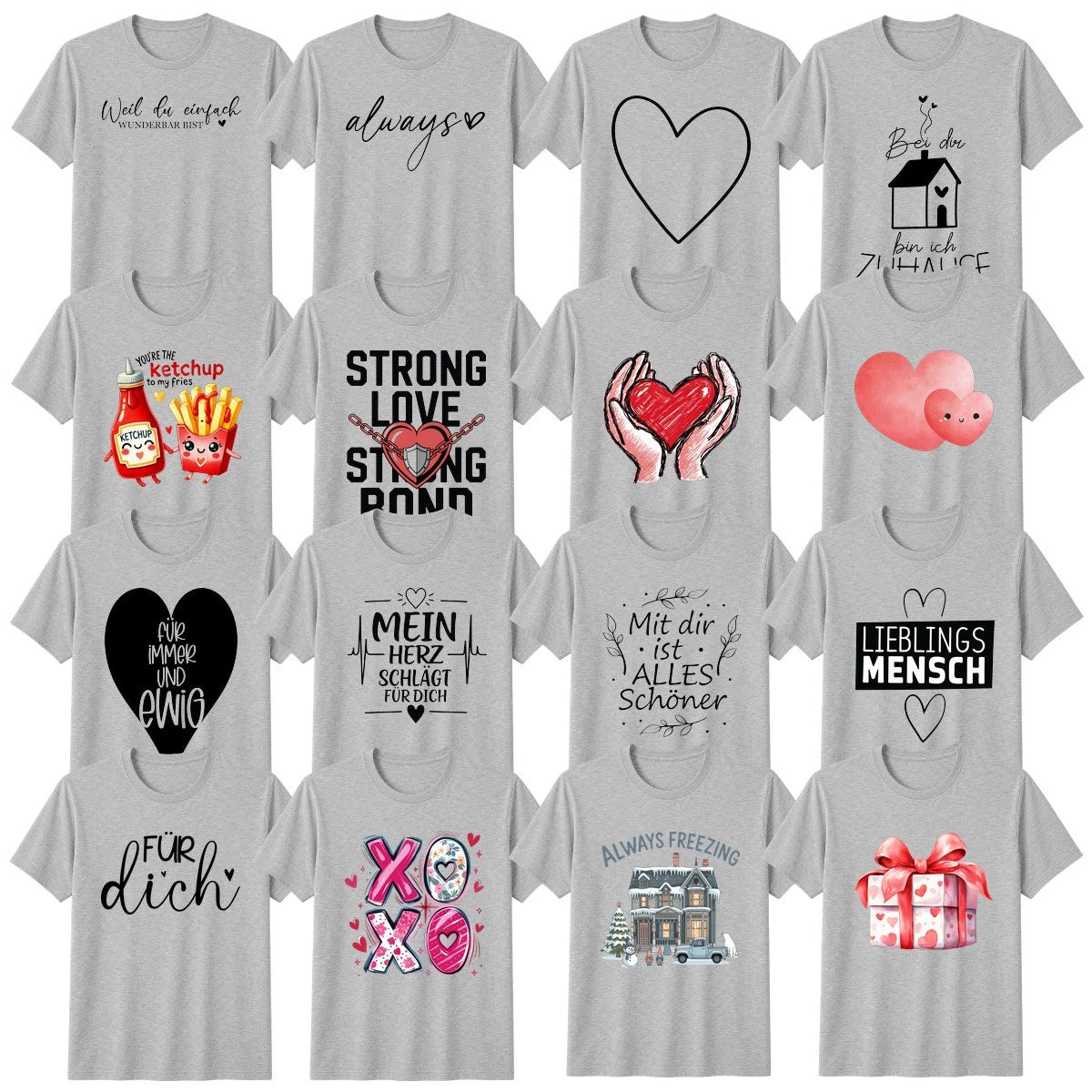 Minimalist Valentines Hearts Abstract Art T-Shirt Valentines Day Gift
