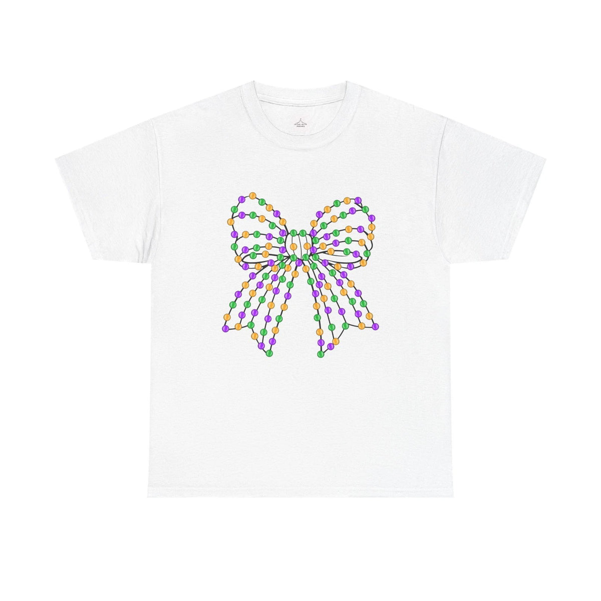 Mardi Gras Bow Tee, Unisex Celebration T-Shirt, Festive Cotton Shirt, Colorful