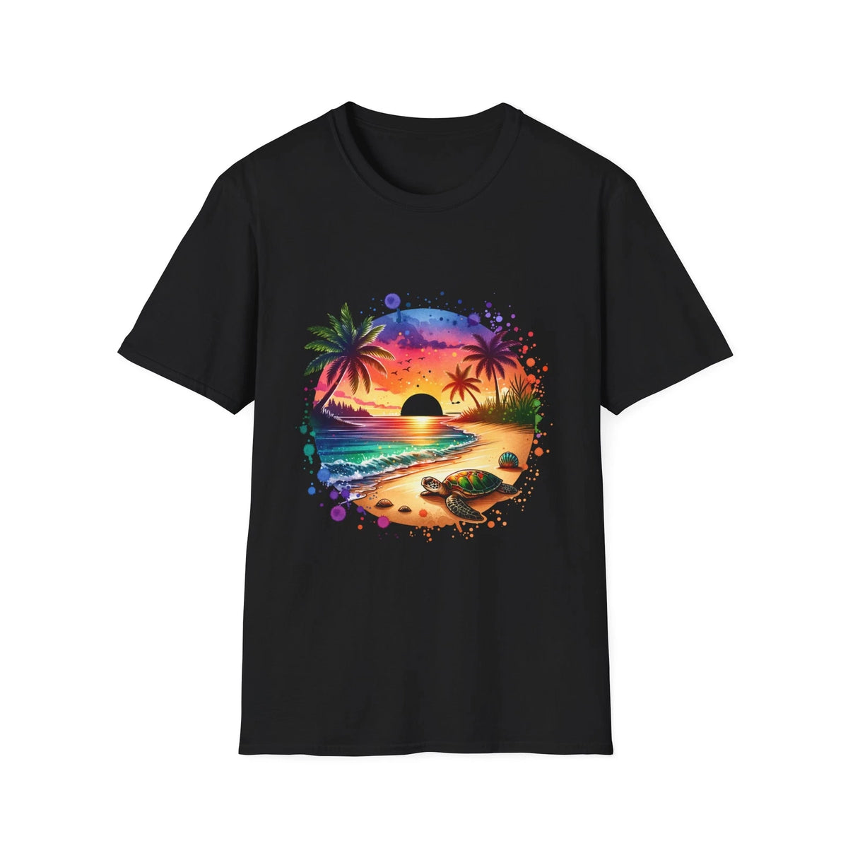Tropical Sunset T-Shirt, Beach Vibes Tee, Summer Shirt, Vacation Top, Palm Tree