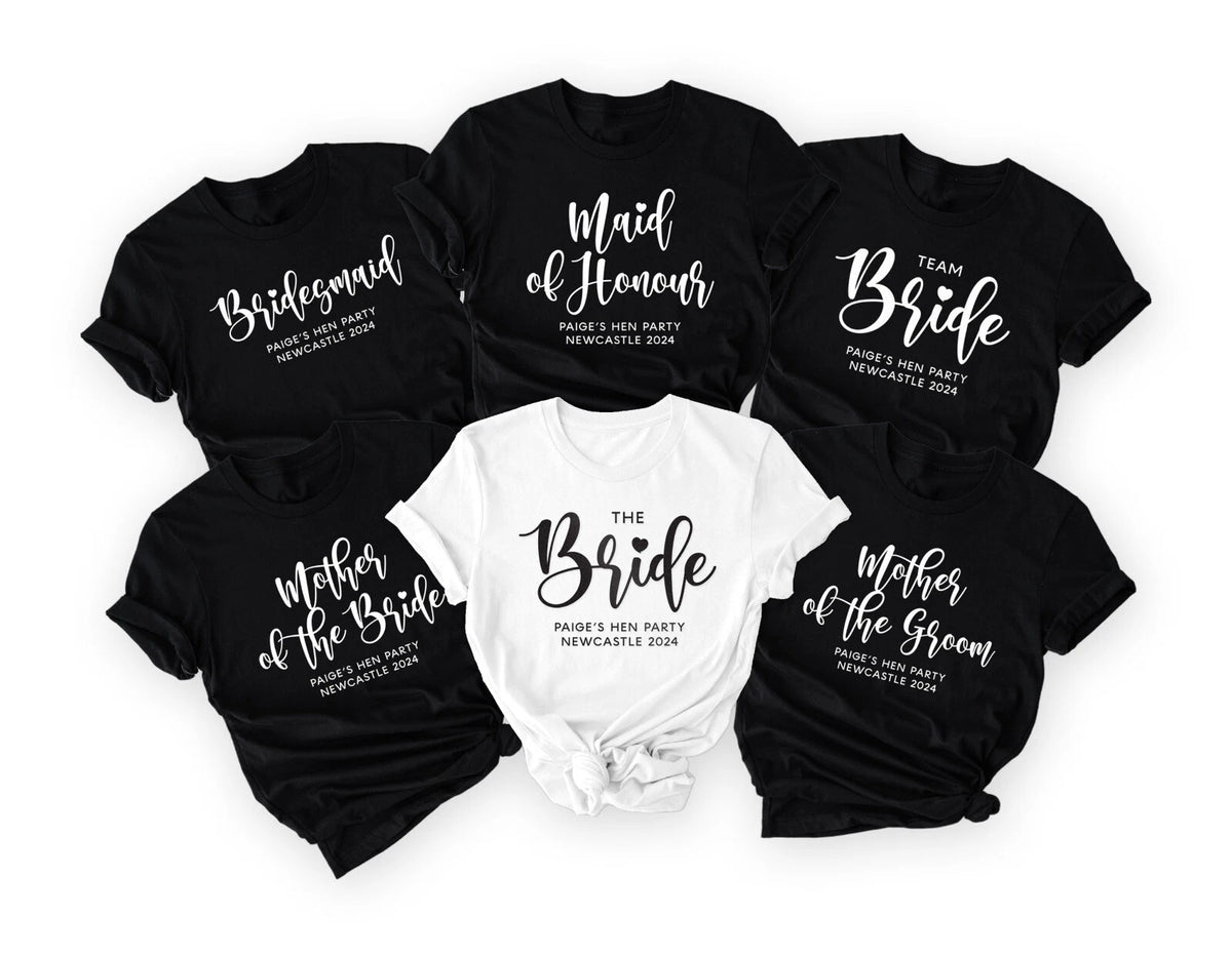 Bachelorette Party Shirts ,Personalised Hen Party Shirts STYLE 3