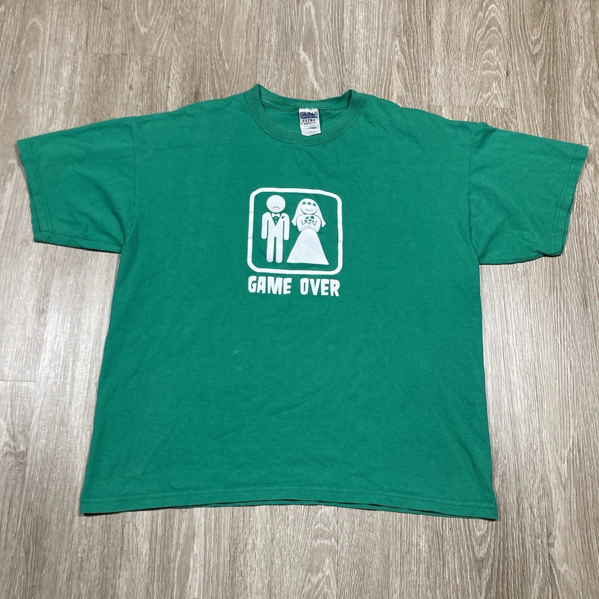 Marriage Shirt XL 00s Y2k Game Over Funny Humor Parody Wedding Husband Wife Tee