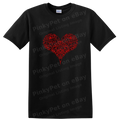 Red Ornate Heart Graphic T Shirt for Valentine's Day Romantic Gift Tee