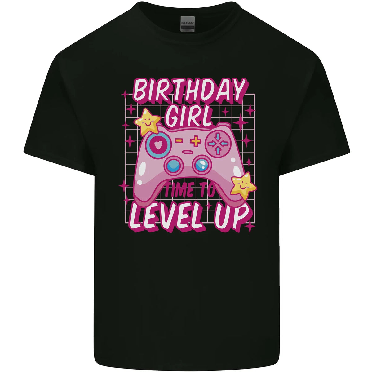 Birthday Girl Level Up Gaming Gamer 6th 7th 8th Mens Cotton T-Shirt Tee Top