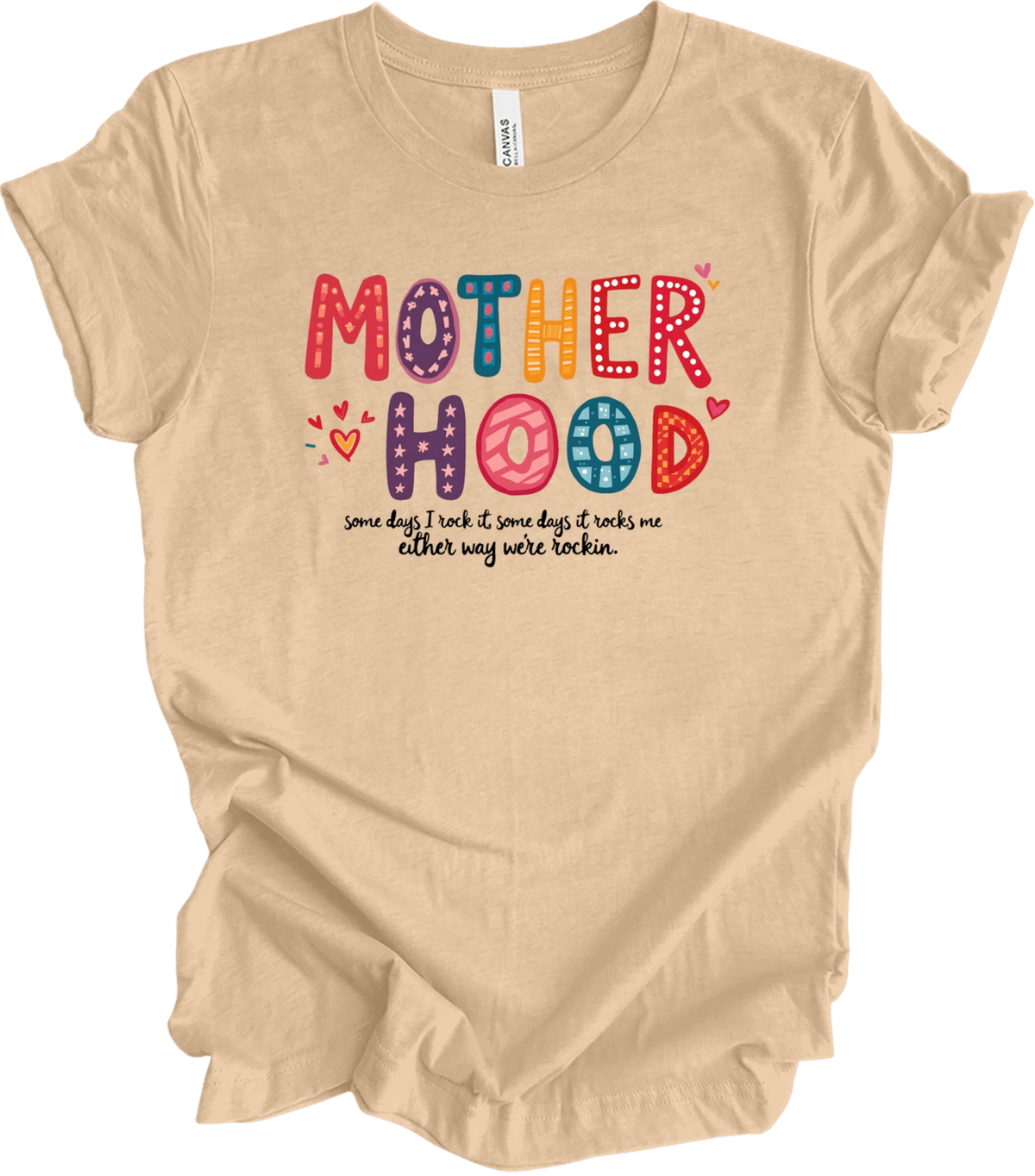 Colorful Retro Motherhood Design – Vibrant Patterns & Fun Typography T-shirt