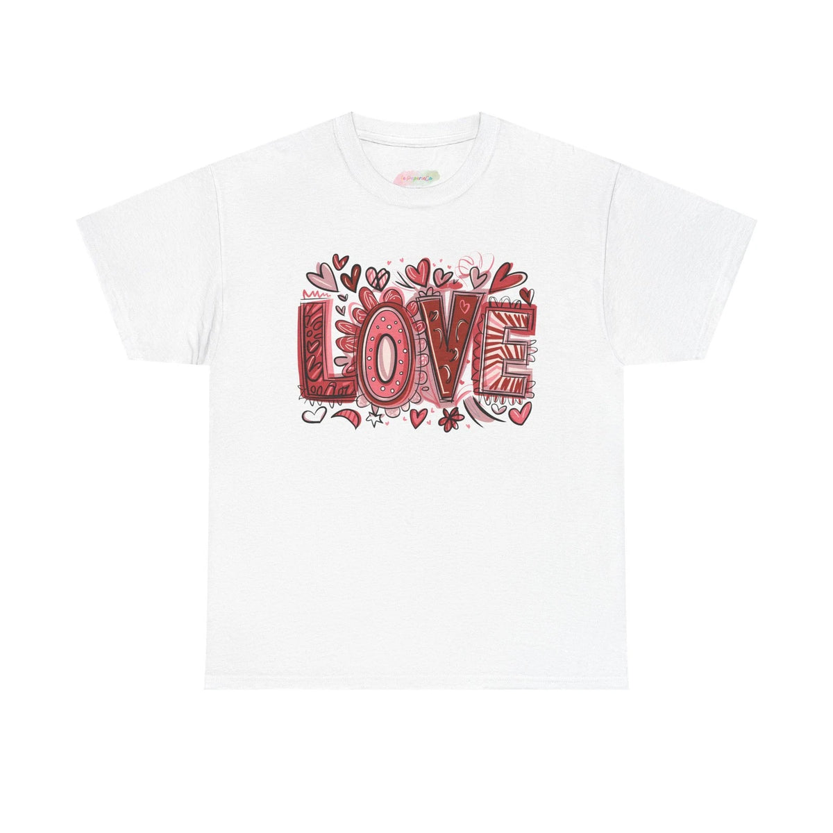 Love Doodle T-Shirt | Hand-Drawn Hearts, Valentine Typography