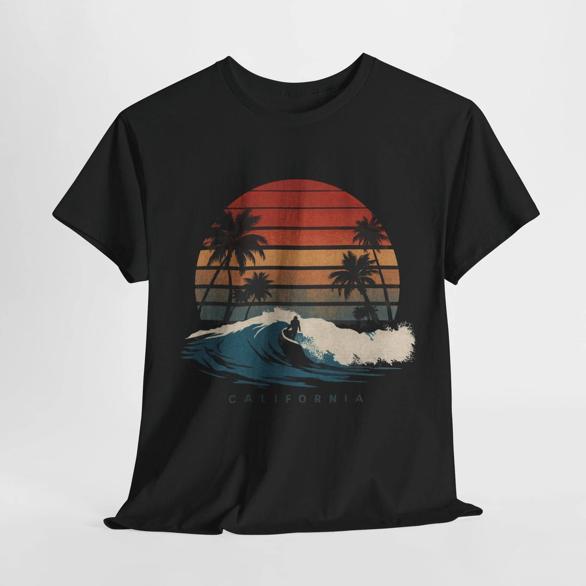 California Sunset Beach Tee, Surfing Shirt, Unisex Cotton T-Shirt, Summer