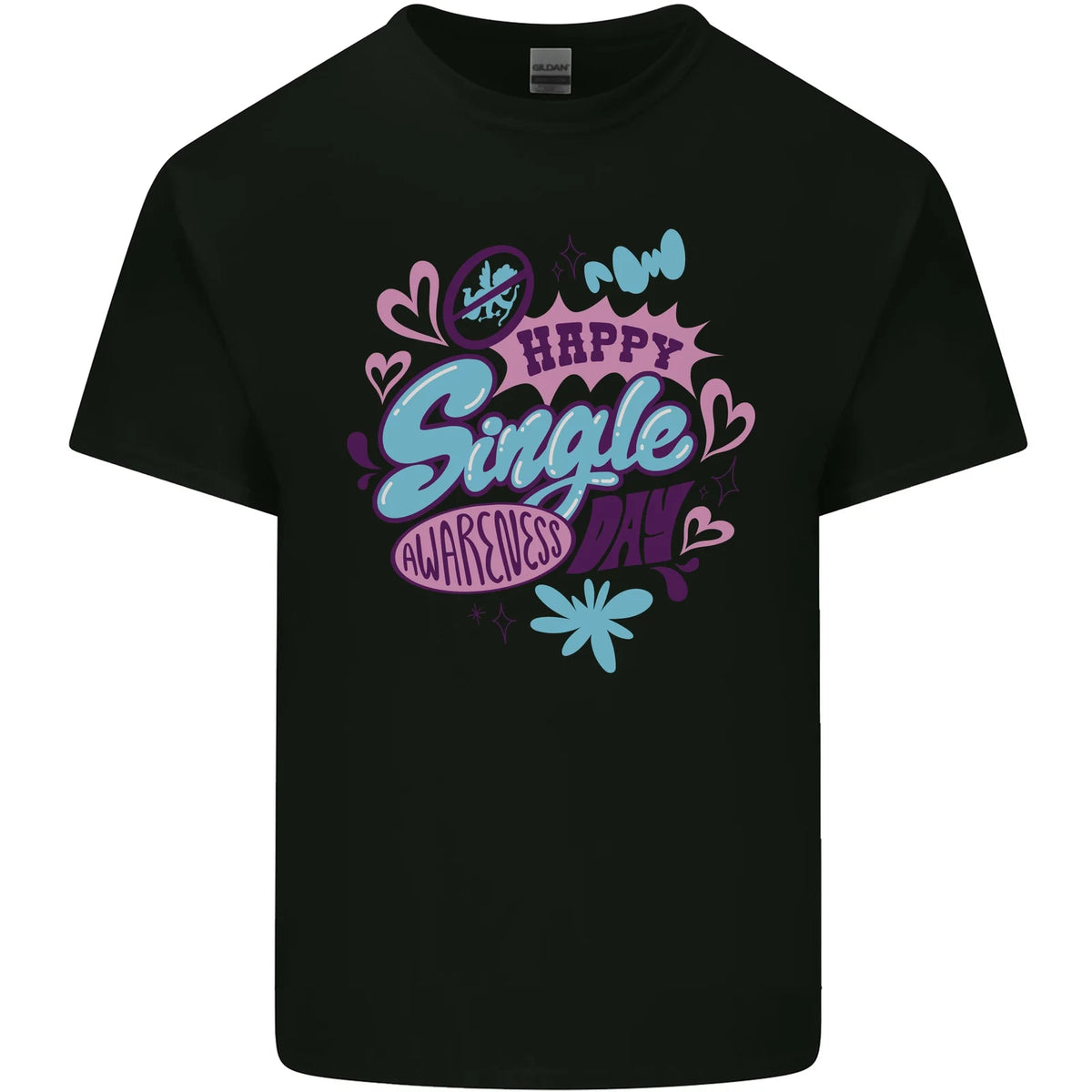 Happy Single Day Anti Valentines Romance Mens Cotton T-Shirt Tee Top