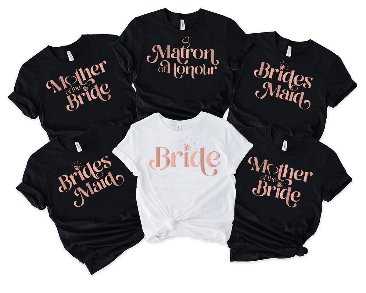 Personalised Bachelorette Team Bride T Shirt,Hen Party Shirts, Bridal party (AM)