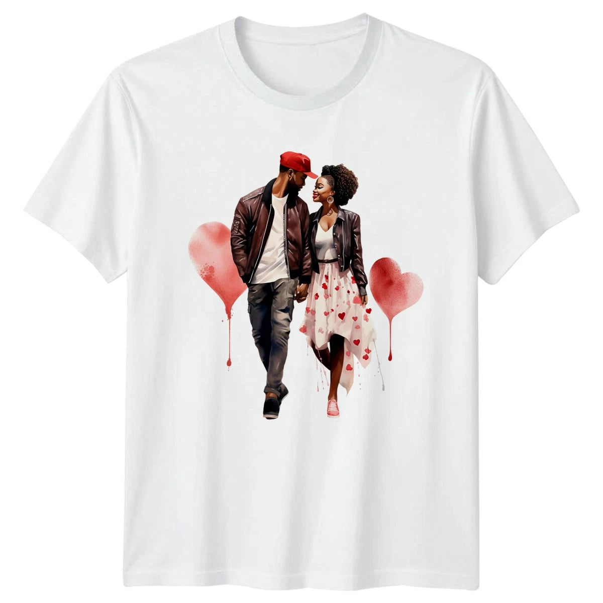 Couple Holding Hands Romance Valentines Day Mens T-Shirt Womens Tee Graphic
