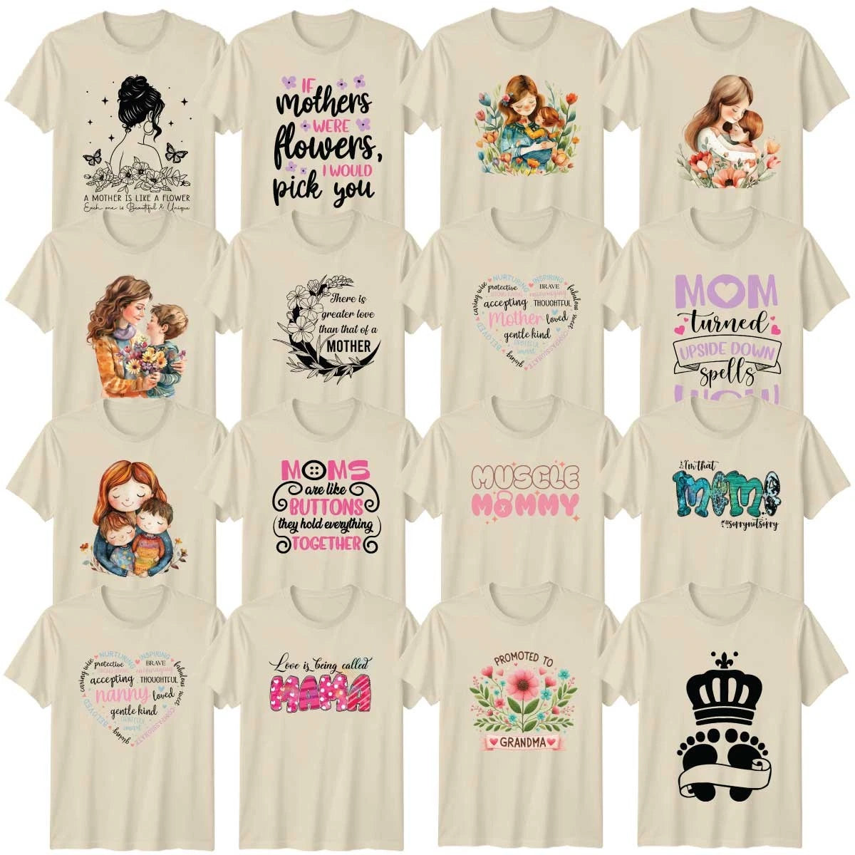 Boho Family Adult T-Shirt Mothers Love Relationships Family Gift