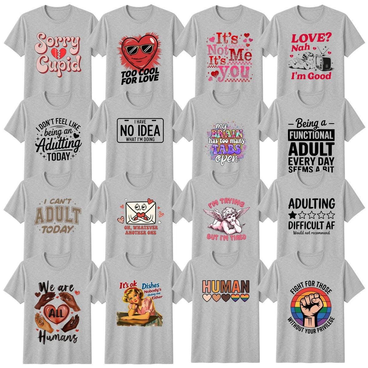 Sarcastic Humour T-Shirt Anti-valentine Witty Funny Gift