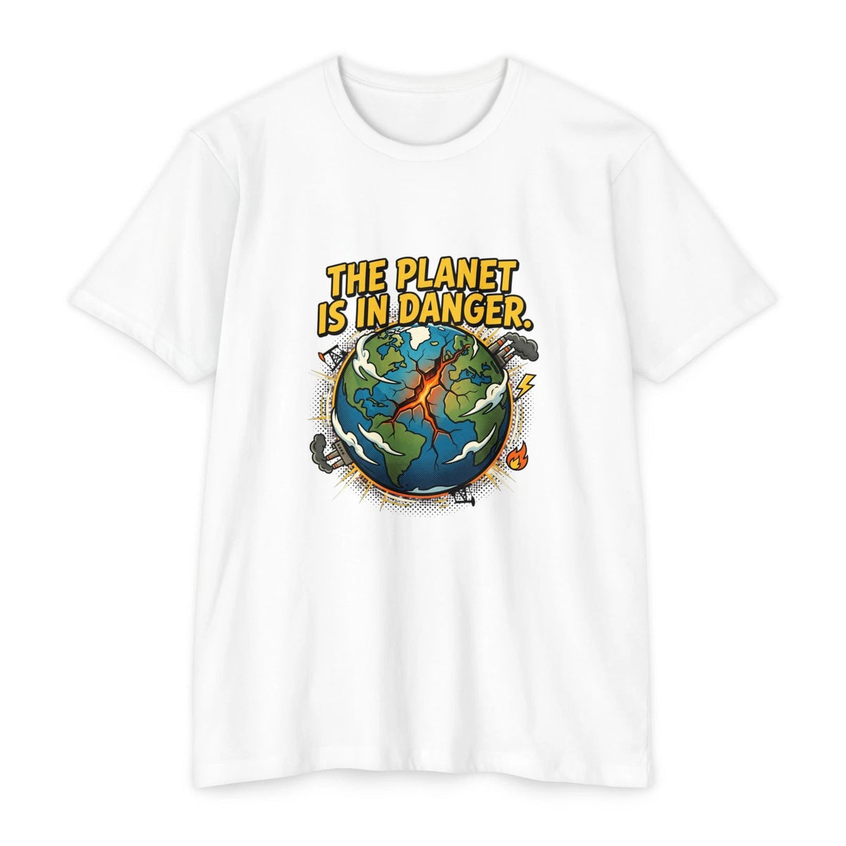 The Planet Is In Danger Earth Illustration T-shirt | Environmental Graphic