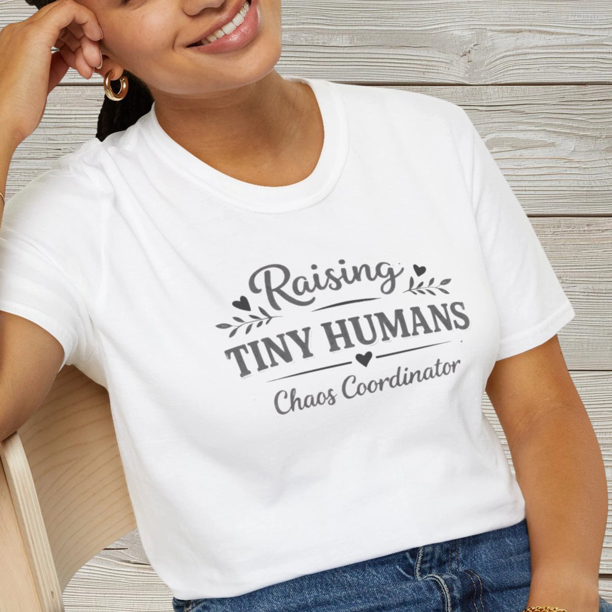 Raising Tiny Humans Chaos Coordinator Shirt for Women, Funny Mom Mother life Tee