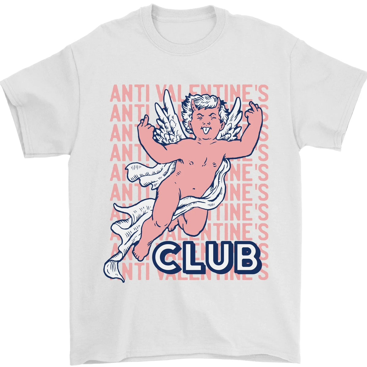 Anti Valentines Day Club Mens T-Shirt 100% Cotton