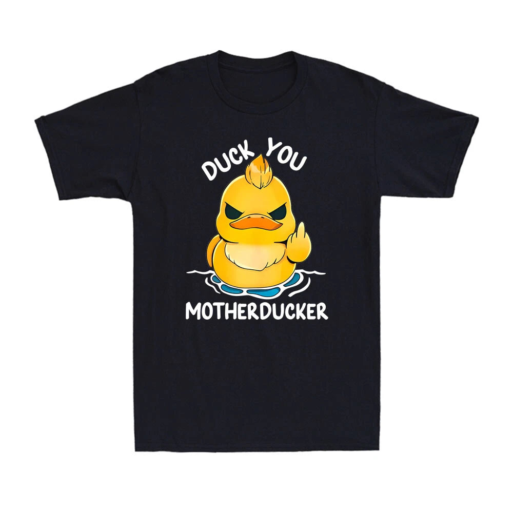 Duck You Motherducker Funny Angry Duck With Middle Finger Meme Men's T-Shirt