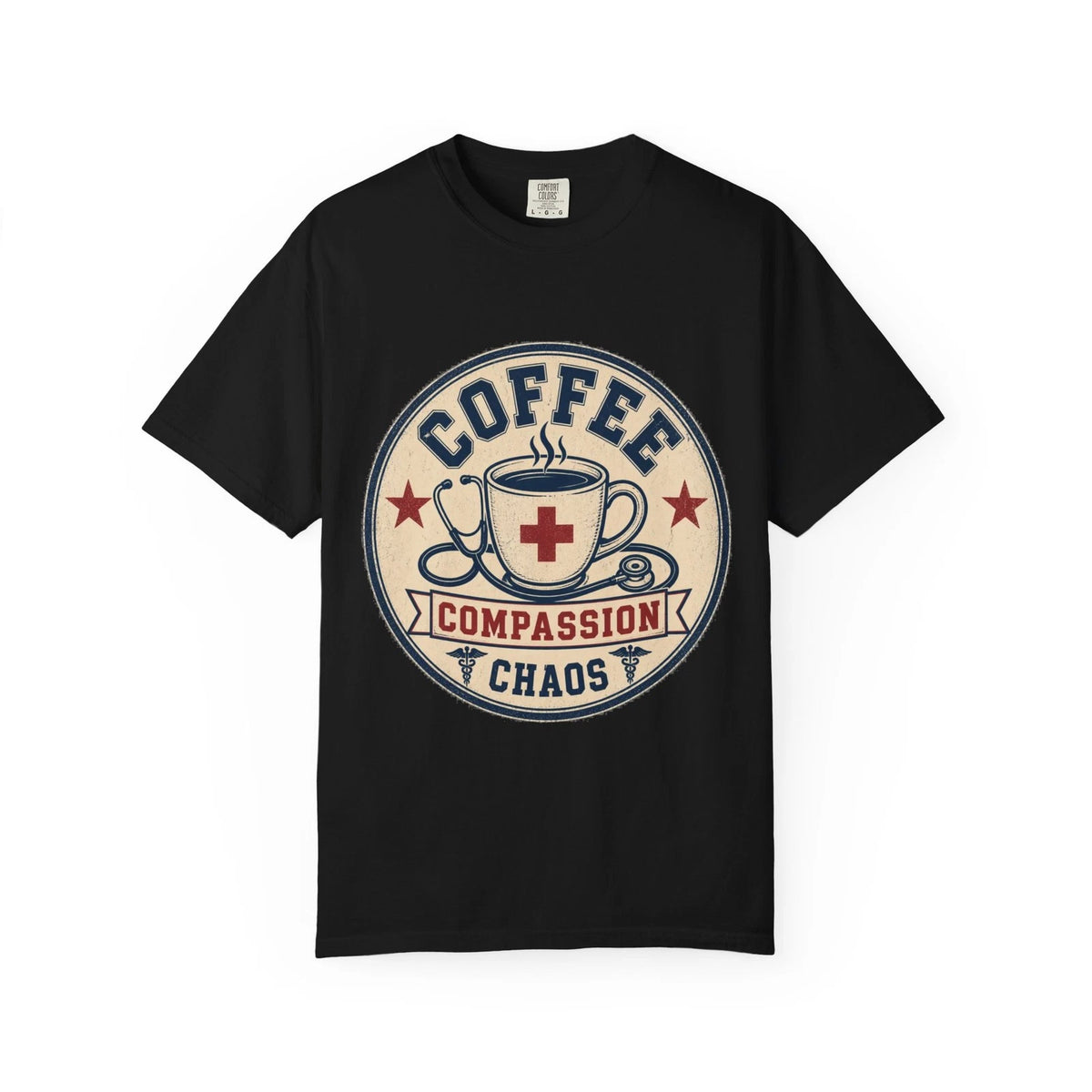 Nurse Coffee Compassion Chaos Funny Nursing RN Graphic Tee T-Shirt Gift Women