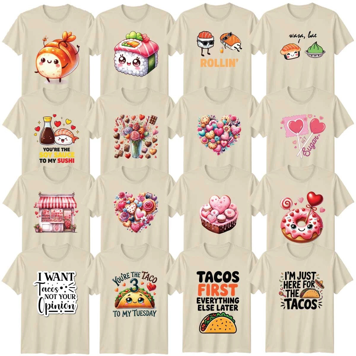 Cute Food Adult T-Shirt Tea Foodie Sweets Valentines Day Gift