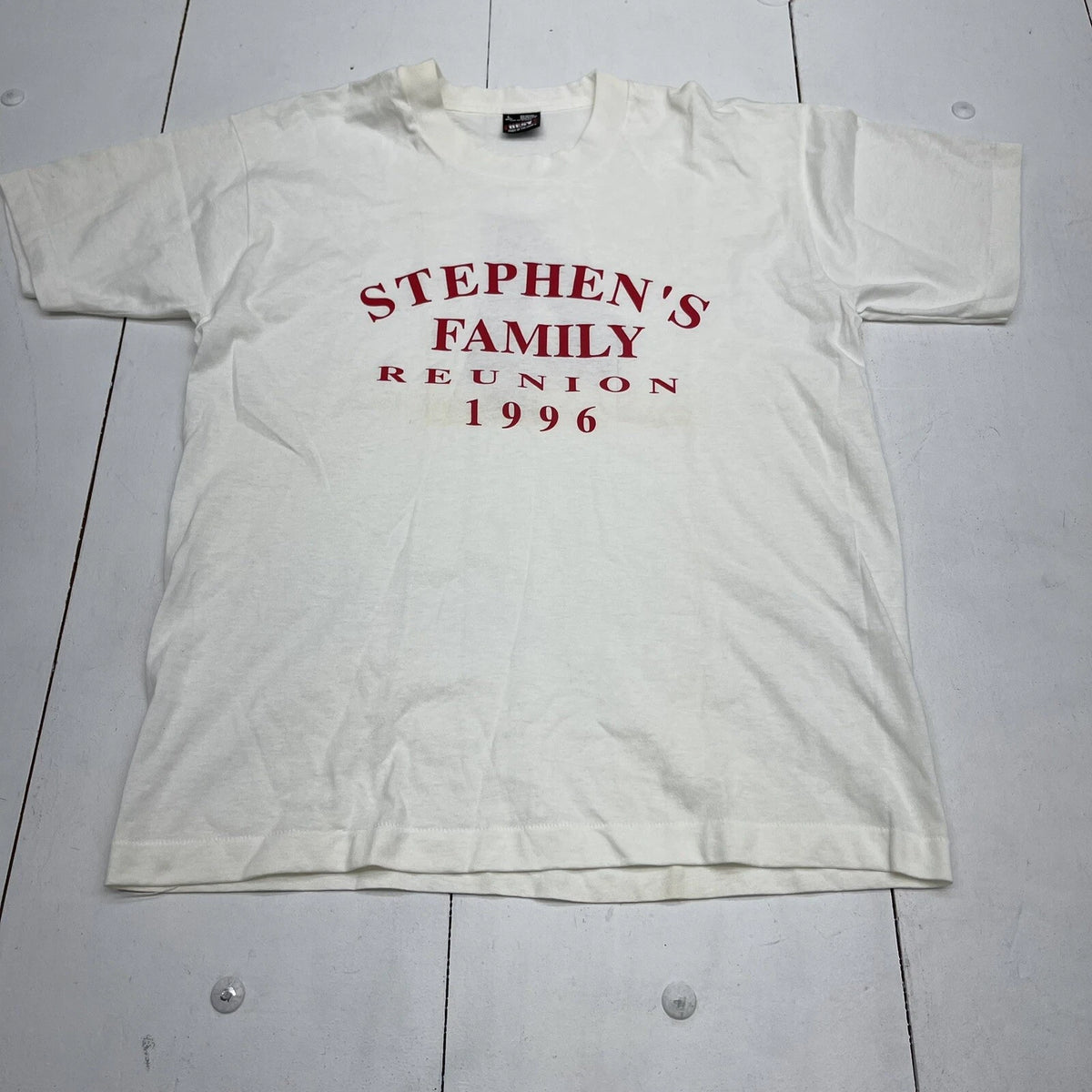 Vintage Fruit Of The Loom Stephens Family Reunion 1996 White T Shirt Mens Large