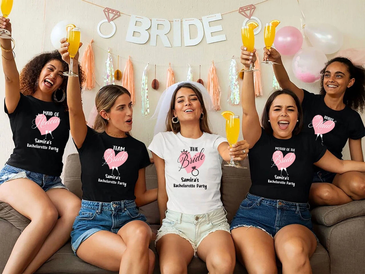 Personalised Hen Party T Shirts, Team Bachelorette Party Shirt, Love Team