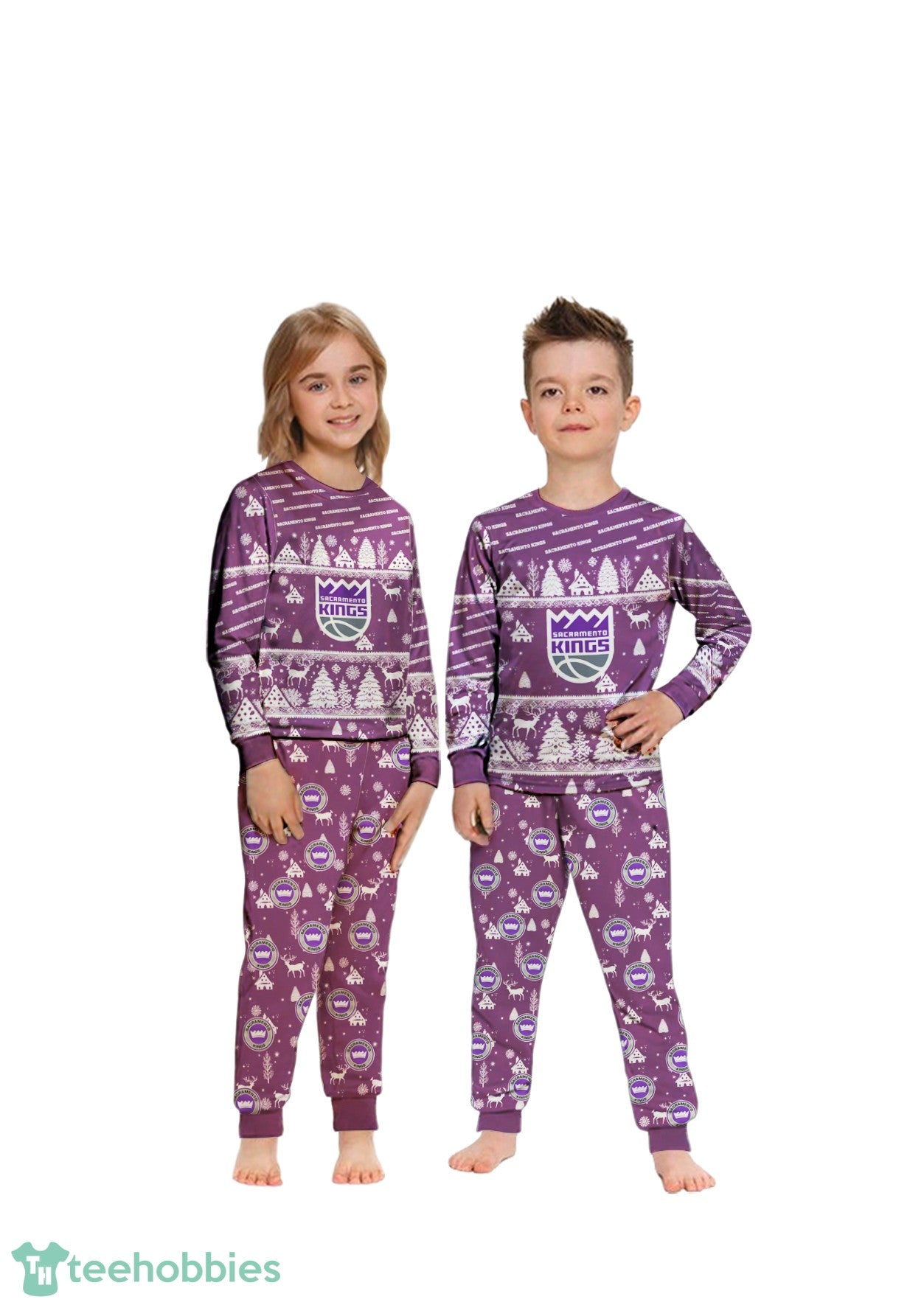 Sacramento Kings Christmas Pattern Family Matching Pajamas Sets Best Gift For Christmas