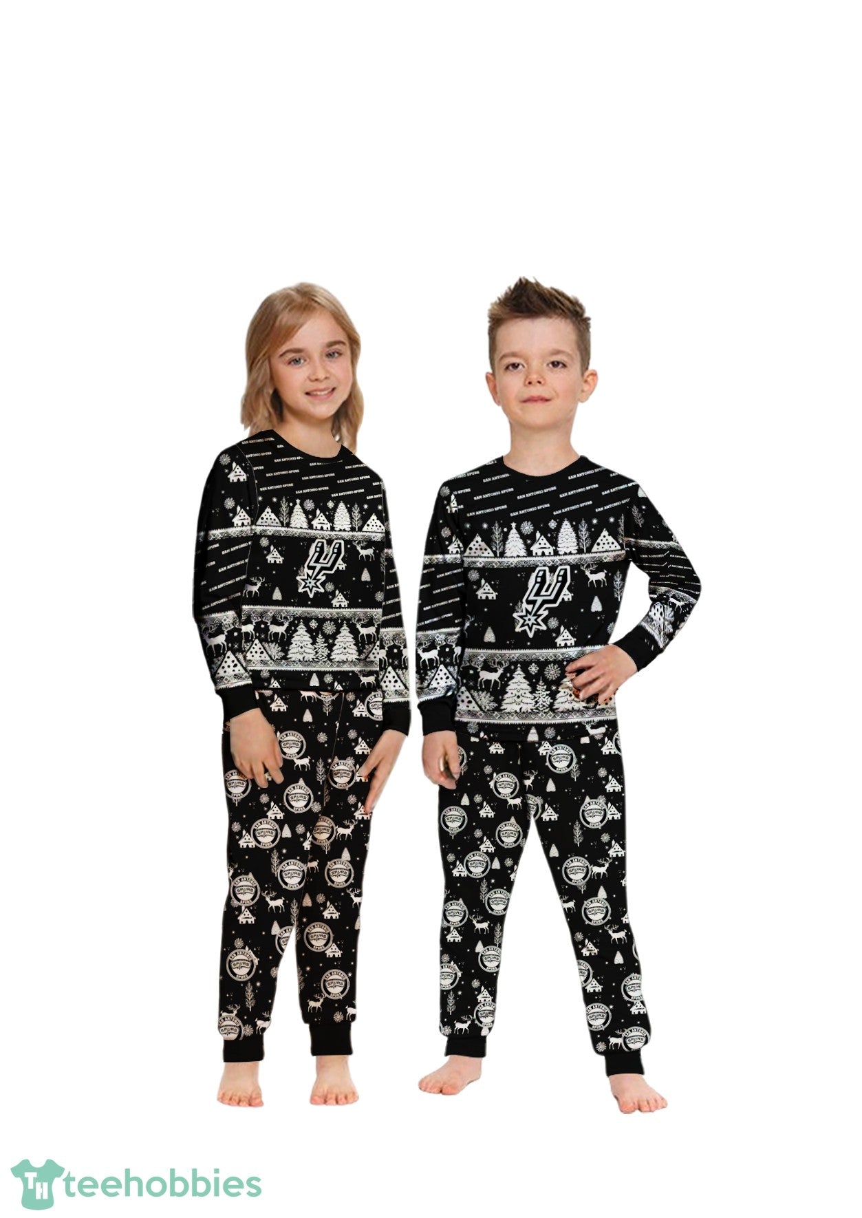 San Antonio Spurs Christmas Pattern Family Matching Pajamas Sets Best Gift For Christmas