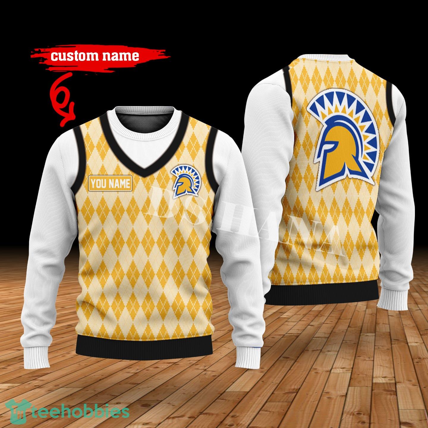 San José State Spartans Custom Name New Style Sweater Ghile Style 3D Print Christmas Sweater