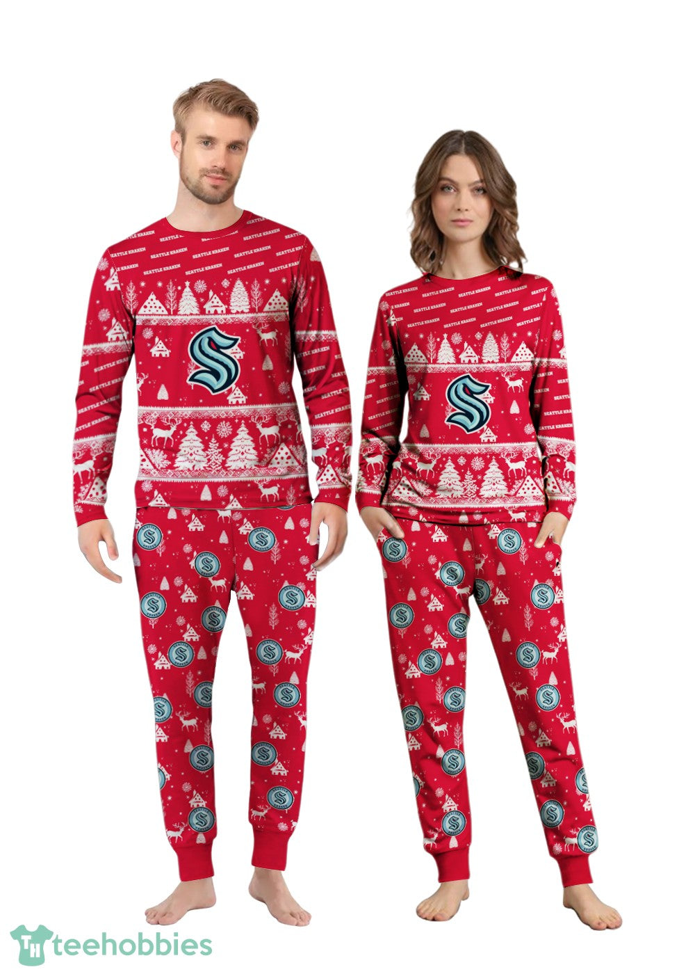 Seattle Kraken Christmas Pattern Family Matching Pajamas Sets Best Gift For Christmas