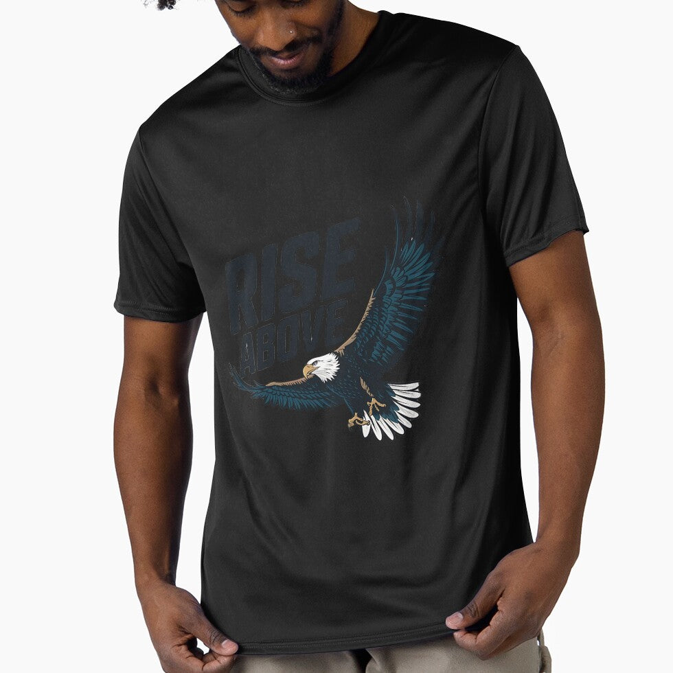 Rise Above T-Shirt – Soaring Eagle Design  Inspirational Apparel for 2024 by T010
