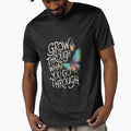 Grow Through What You Go Through" T-Shirt – Inspirational Butterfly Transformation Design | 2024 Trendy Apparel by T010