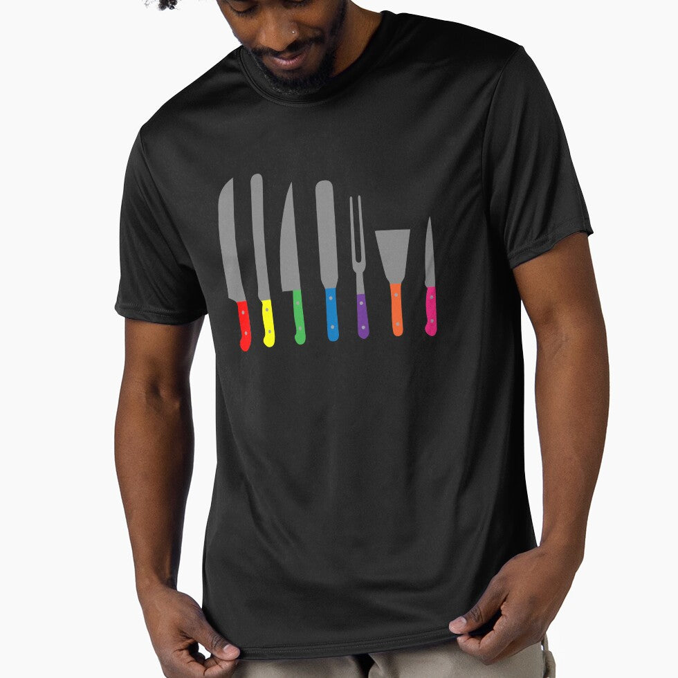 Colorful set of kitchen knives by Shedronpanda