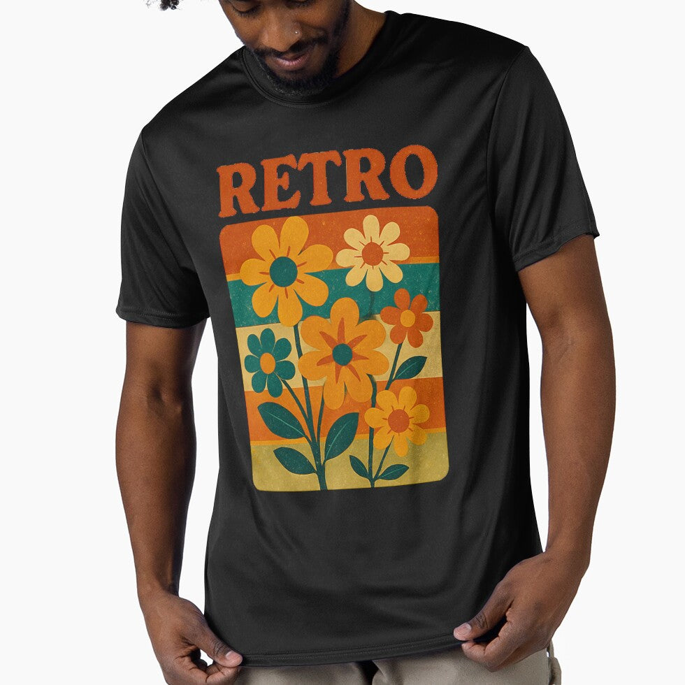 Retro Floral Vintage T-Shirt – 70s Flower Power Aesthetic by Bom2Ba