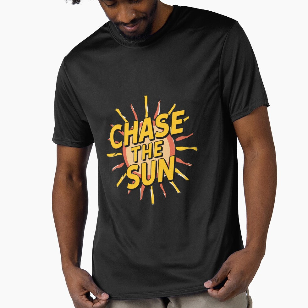 Chase the Sun" T-Shirt – Sunburst Design | Optimistic Apparel for 2024 by T010