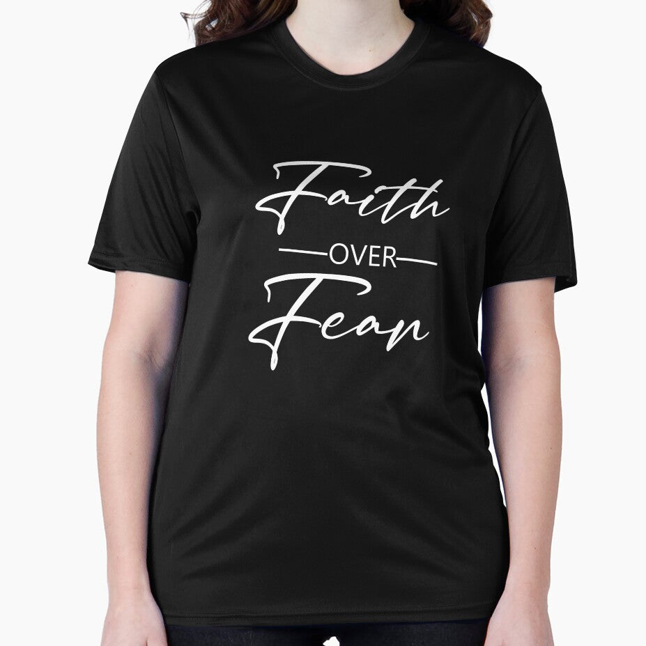 faith over fear printed tee by Xippy Art