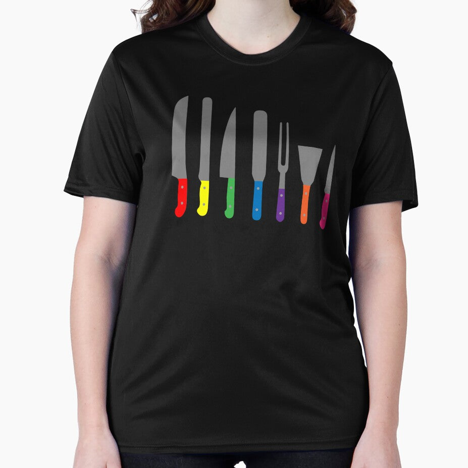 Colorful set of kitchen knives by Shedronpanda