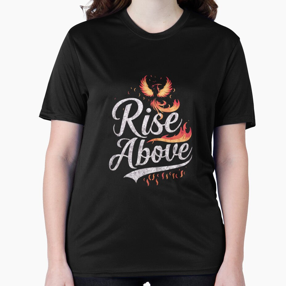 Rise Above" T-Shirt – Inspiring Phoenix Design | Motivational Apparel for 2024 by T010