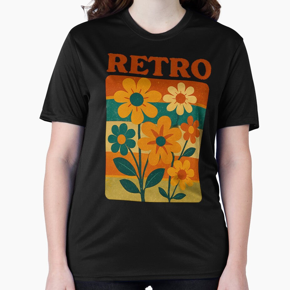 Retro Floral Vintage T-Shirt – 70s Flower Power Aesthetic by Bom2Ba