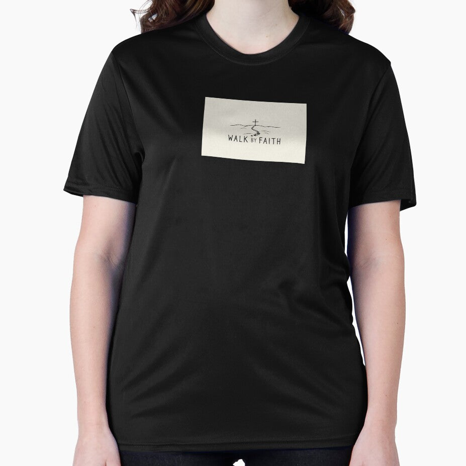 Walk by Faith – Christian Cross Minimalist Typography Design by Alpha-Hood