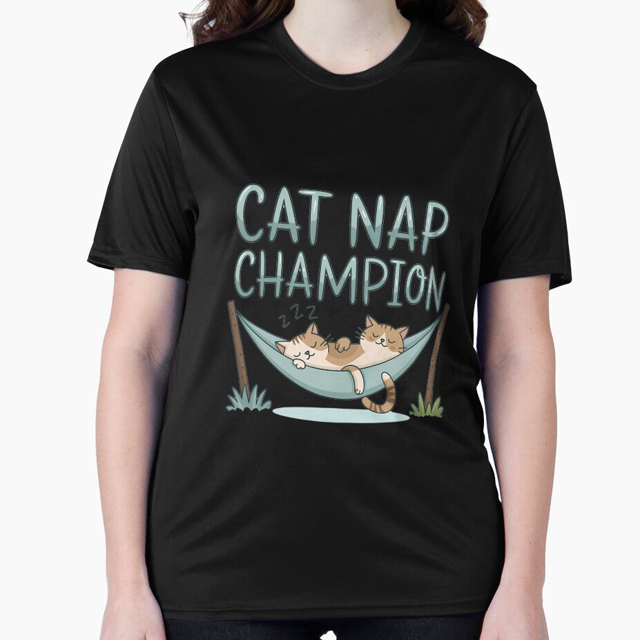 Cat Nap Champion" T-Shirt – Cozy and Whimsical Design for Cat Lovers | Relaxed 2024 Apparel by T010