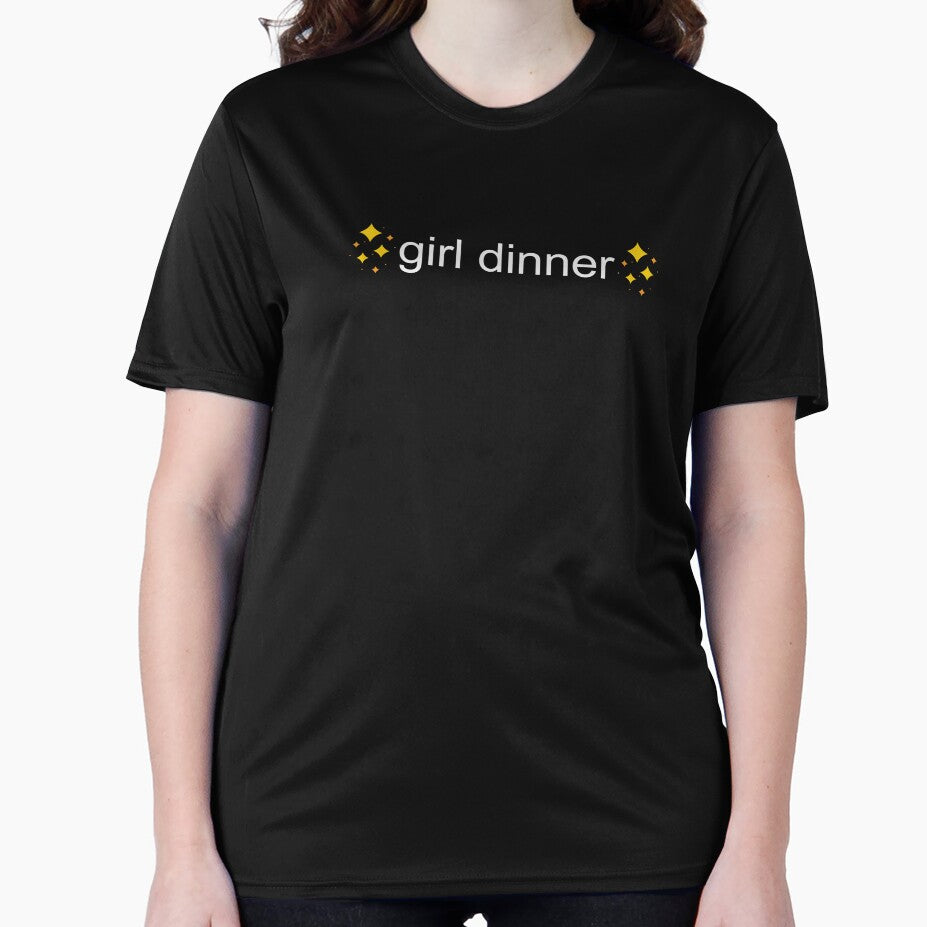 girl dinner tiktok viral white text starry by EmeraldeaArt