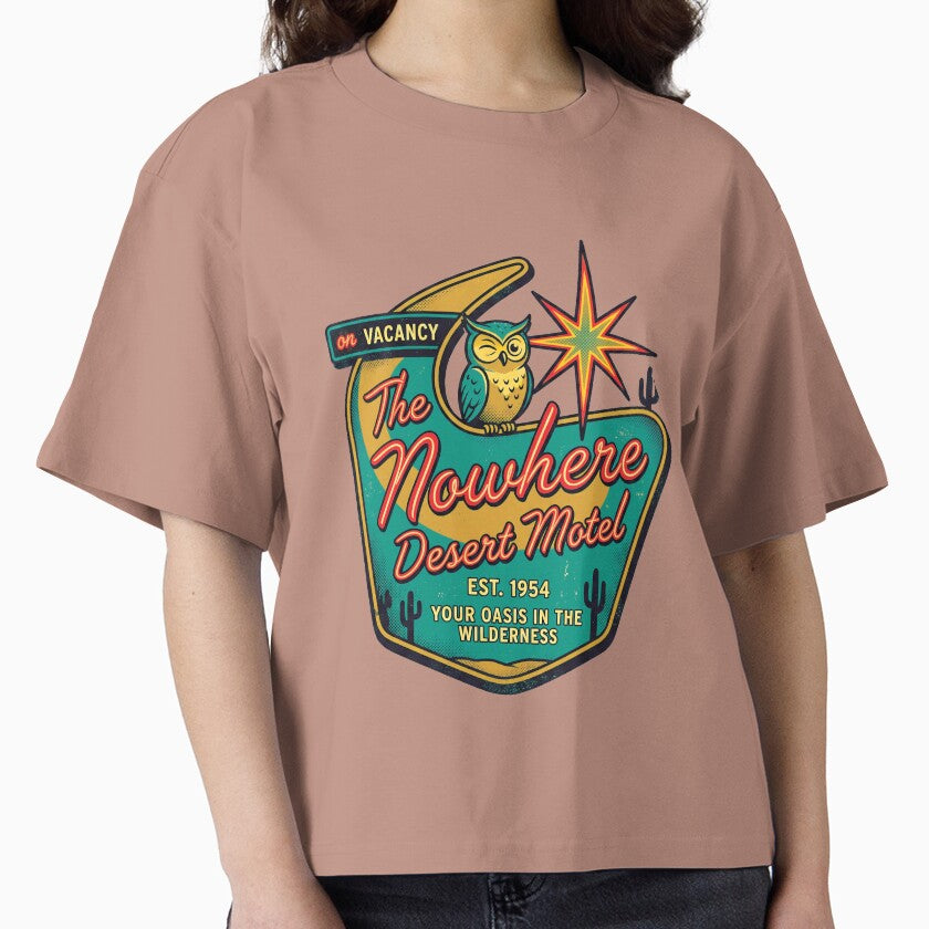 Nowhere Desert Motel Retro Shirt, Vintage Desert Roadtrip Tee, Retro Motel Sign Graphic Shirt, Mid Century Travel Aesthetic Tee, Retro Southwest Vacation Shirt by KAYJAY DESIGNS