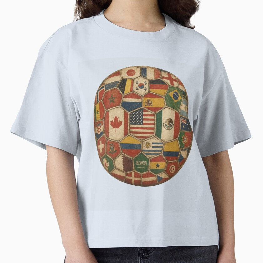 Vintage World Flags Soccer Ball,2026 International Football Graphic Gifts Tee by O'brahim