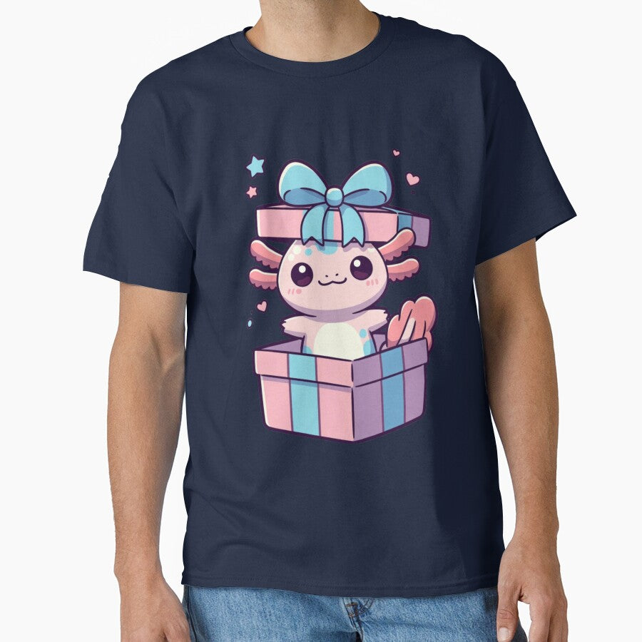 Adorable Axolotl Popping Out of Present Cute Pastel Character by GrumpySableye
